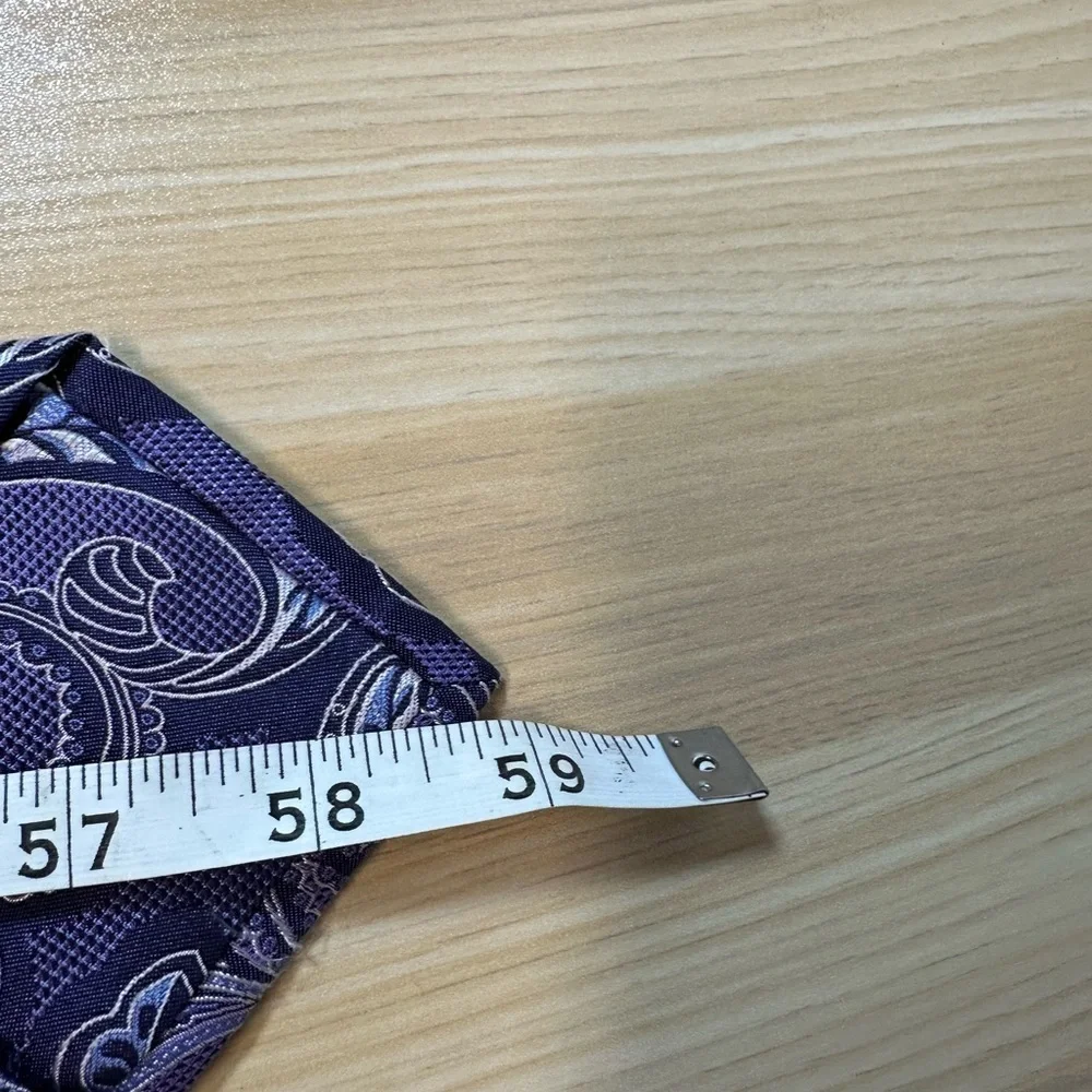 Jos A. Bank set of 2 Gold Purple stripe and Periwinkle Paisley Men's Ties silk